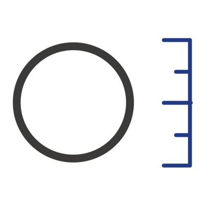 Grinding media ball dimensions illustration